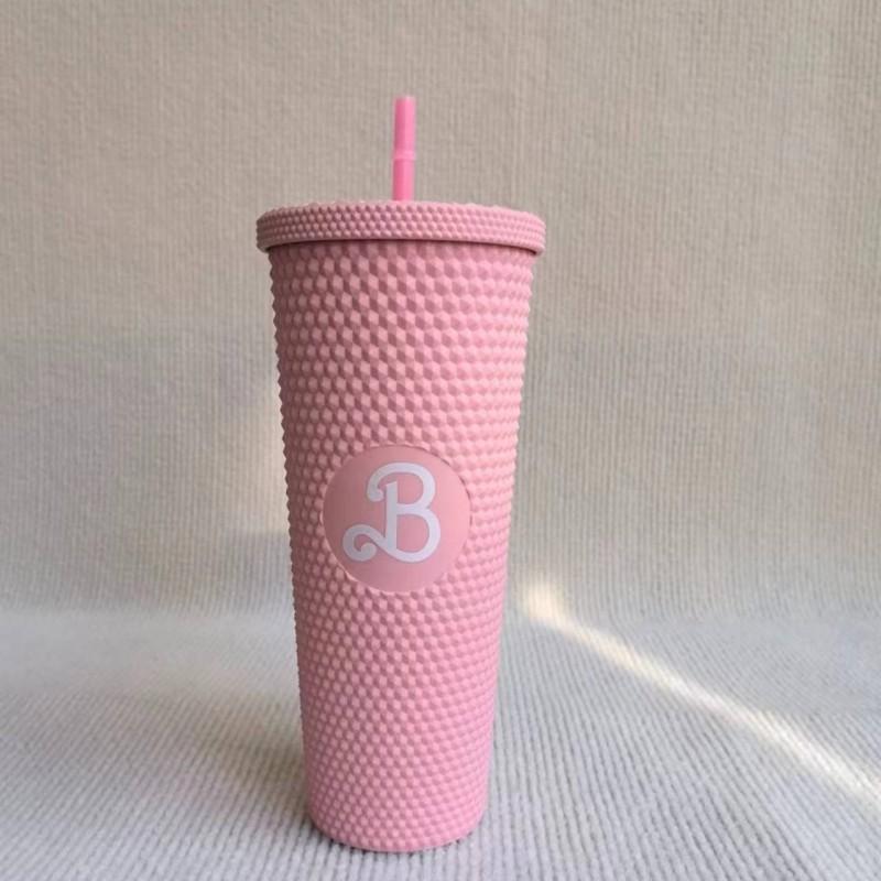 

Пластиковый стаканчик 710 мл с трубочкой, большой емкости, многоразовый - креативный узор в виде дуриана, кружка для питья, креативная кружка для Барби большой емкости 710ml