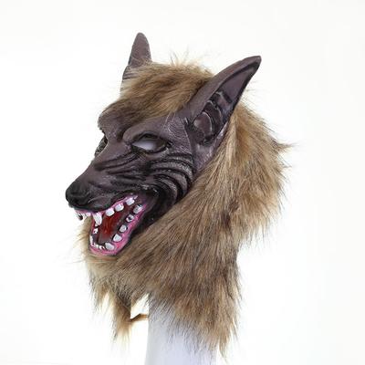 Halloween Latex Rubber Wolf Head Hair Mask Werewolf Gloves Costume Party Scary Decor Masquerade Props