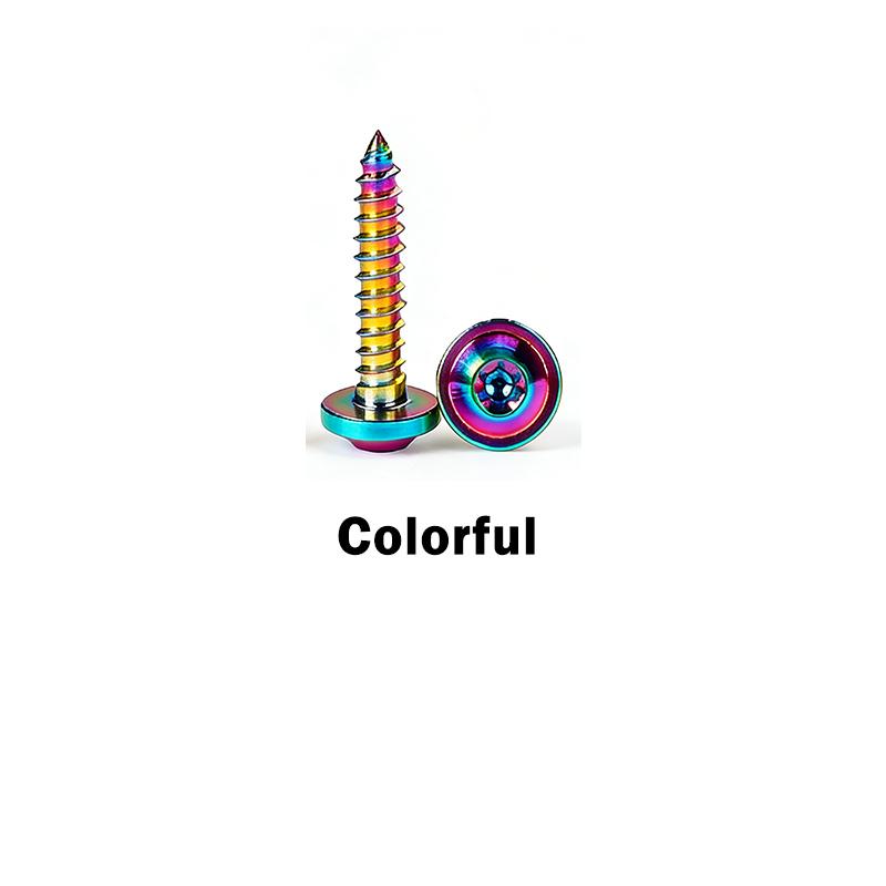 

1pcs Titanium Alloy Bolt M4 M5 Flying Saucer Head Internal Plum Blossom Self- Tapping Screws Torx Head Screw for Bike Motorcycle M4x12mm-1pcs