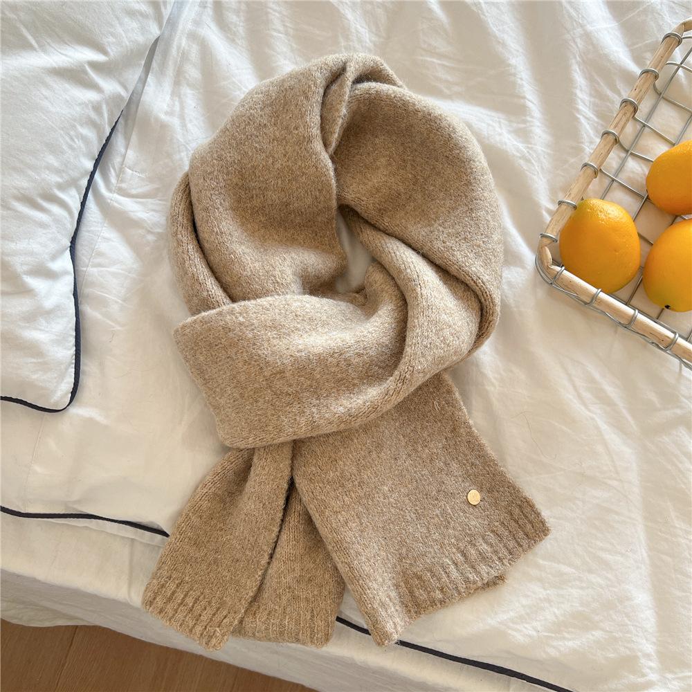 

Новый однотонный шарф для женщин на весну и осень, универсальный ремешок на запястье, повязка на голову, модное украшение, защита шеи для студентов, небольшой шарф 23*166cm