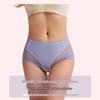 Women's Mid-Waist Briefs - Transparent Mesh, Comfortable Ice Silk, Plus Size