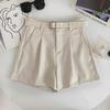 Autumn 2024 High-Waist PU Leather Shorts - Korean Style Casual Wide-Leg Fashion