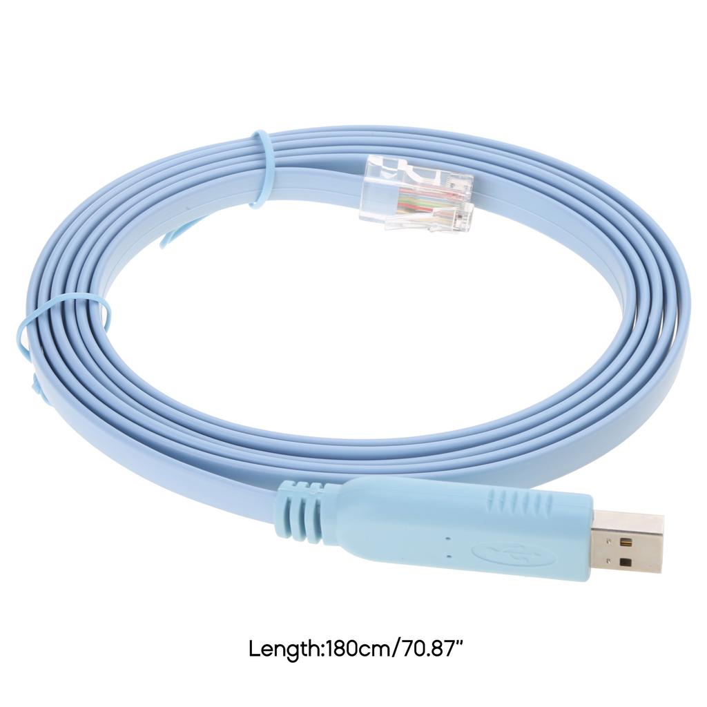 USB Console Cable USB to RJ45 Serial Adapter Console Cable for H3C Cisco Router Rollover Console Flat and Flexible Wire