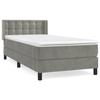 3131165 vidaXL Bed with Divan Base and Mattress Light Grey 80x200 Cm Velvet