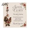 Christmas Themed Bag Tag Keychain with Blessing Greeting Card Vintage Metal Tree Pendant Charm Pendant Holiday Accessory Meaningful Gift