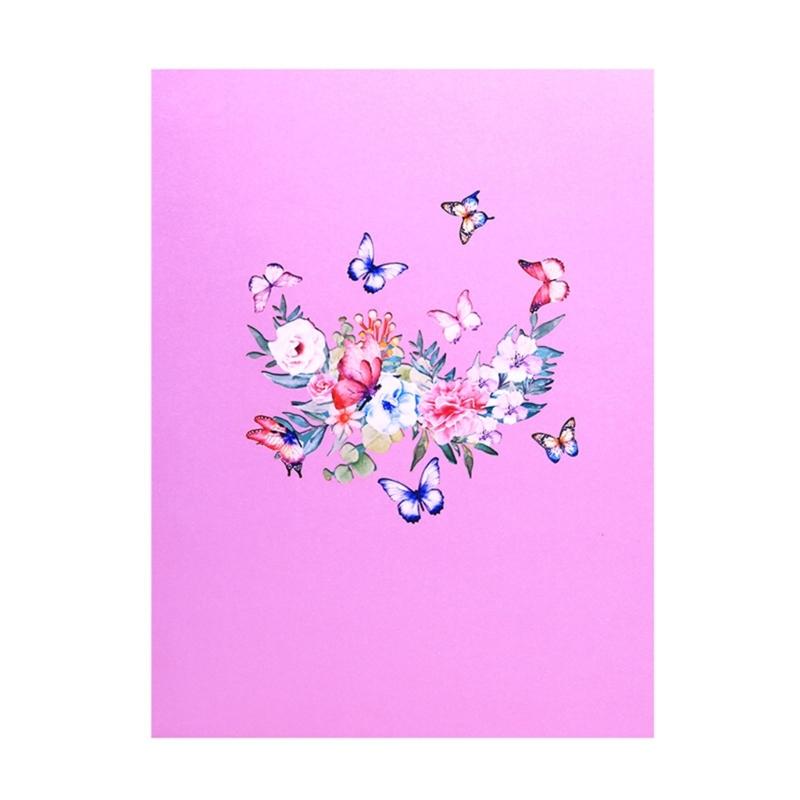 3D Geburtstagskarten Grußkarten Umschläge mit buntem Schmetterling und Blume Grußkarten für Geburtstag, Feiertag