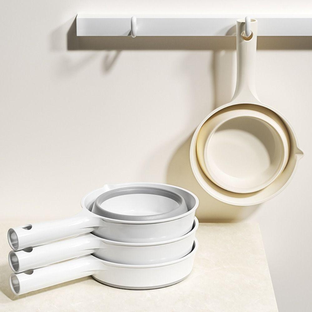 Creative Folding Water Scoop Long Handle Kitchen Water Ladle Fruit Washing Scoop  Bathroom