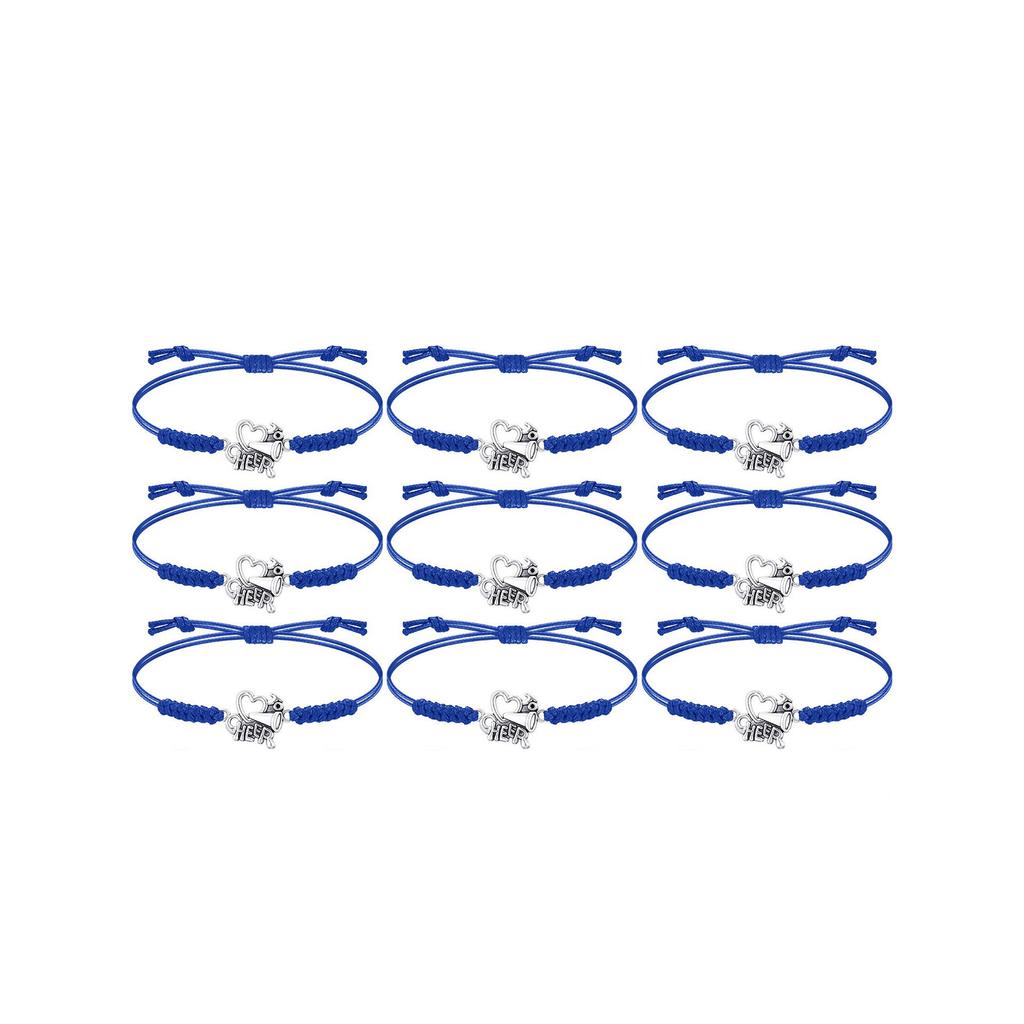 Horn team bracelet set hand woven wax rope love cheer pendant adjustable cheerleader set bracelet