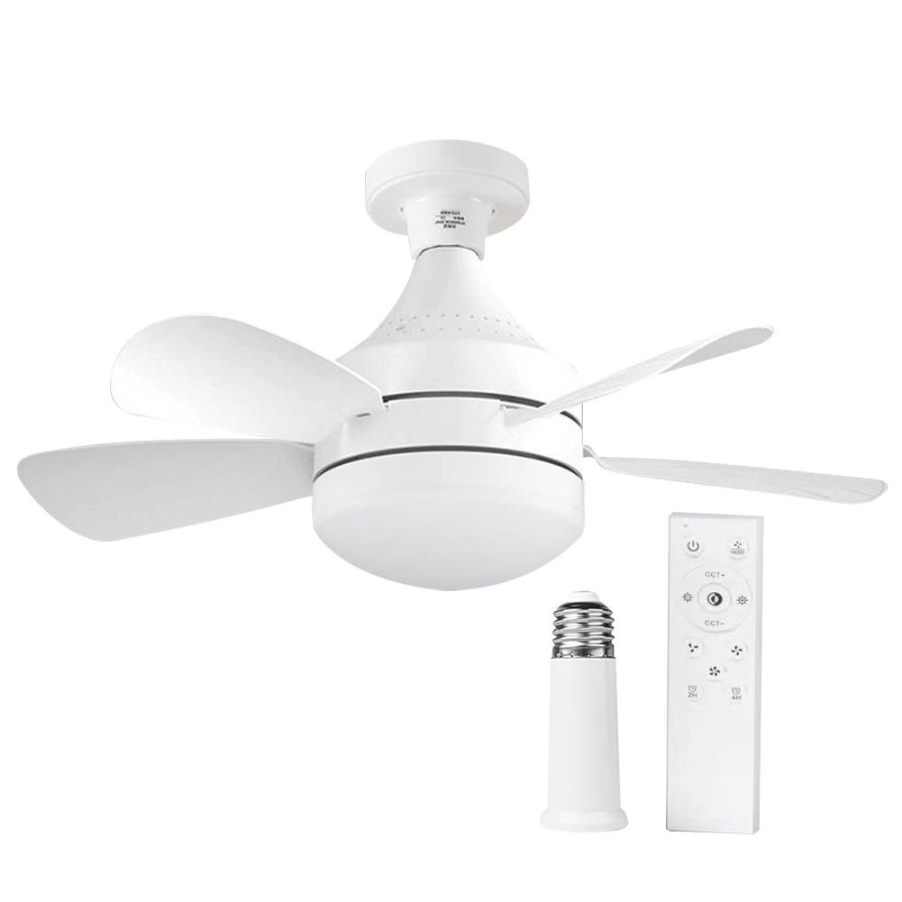 Ceiling Fan with LED Light Dimmable Modern Ceiling Fan 3 Gear Speed White Ceiling Fan 10.9 In for Porch Office Garage Restaurant