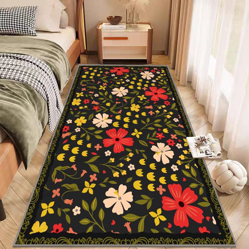 Red Christmas Hallways Runner Rug Washable Non-Slip Rug for Indoor Home Holiday Laundry Bedroom Bathroom Entryway Decor