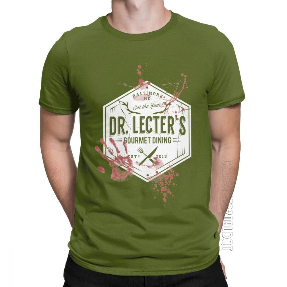 

Dr Lecters Gourmet Dining Hannibal Mens T Shirt Lecter Mads Horror Hannigram Tee Shirt Male Tshirt TShirt Cotton Tops 4XL