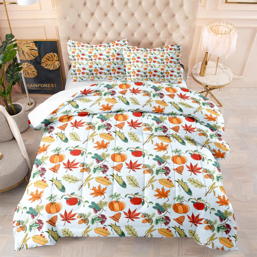 Halloween Duvet Cover Set Pumpkin Lantern Pattern Comforter Cover King Queen Size for Kids Boys Girls Gift Polyester Bedding Set