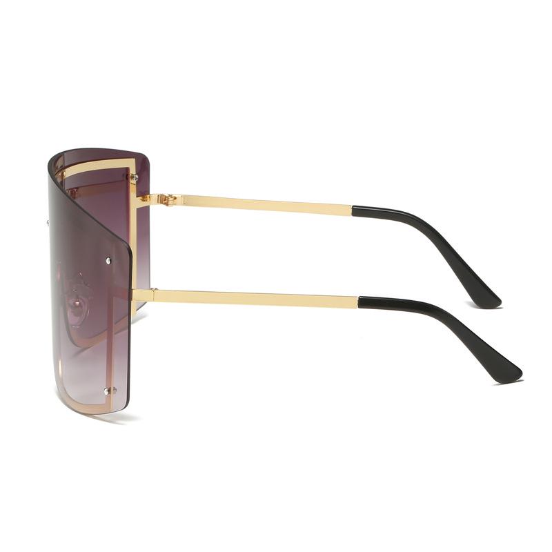 Metal hip hop Nadsázka Brýle Nadměrné Zrcadlo Hranaté Sluneční brýle Muži Ženy Stínidla Sluneční brýle Trend Jedinečné Dámské UV400