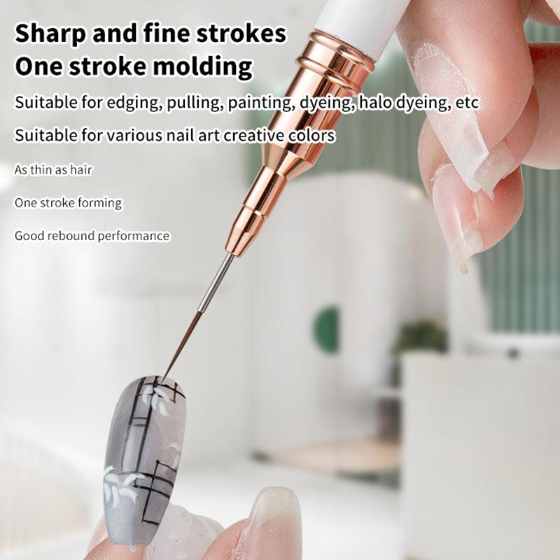 1Pcs Nail Art Liner Brushes Elongated Lines Striping Drawing Uv Gel Painting Nail Design Pen Professional Manicure Tool