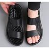 Men Summer Slip-On Sandals Breathable Soft Bottom Casual Driving Beach Shoes Anti-Slip Comfortable PU Leather Zapatos De Hombre