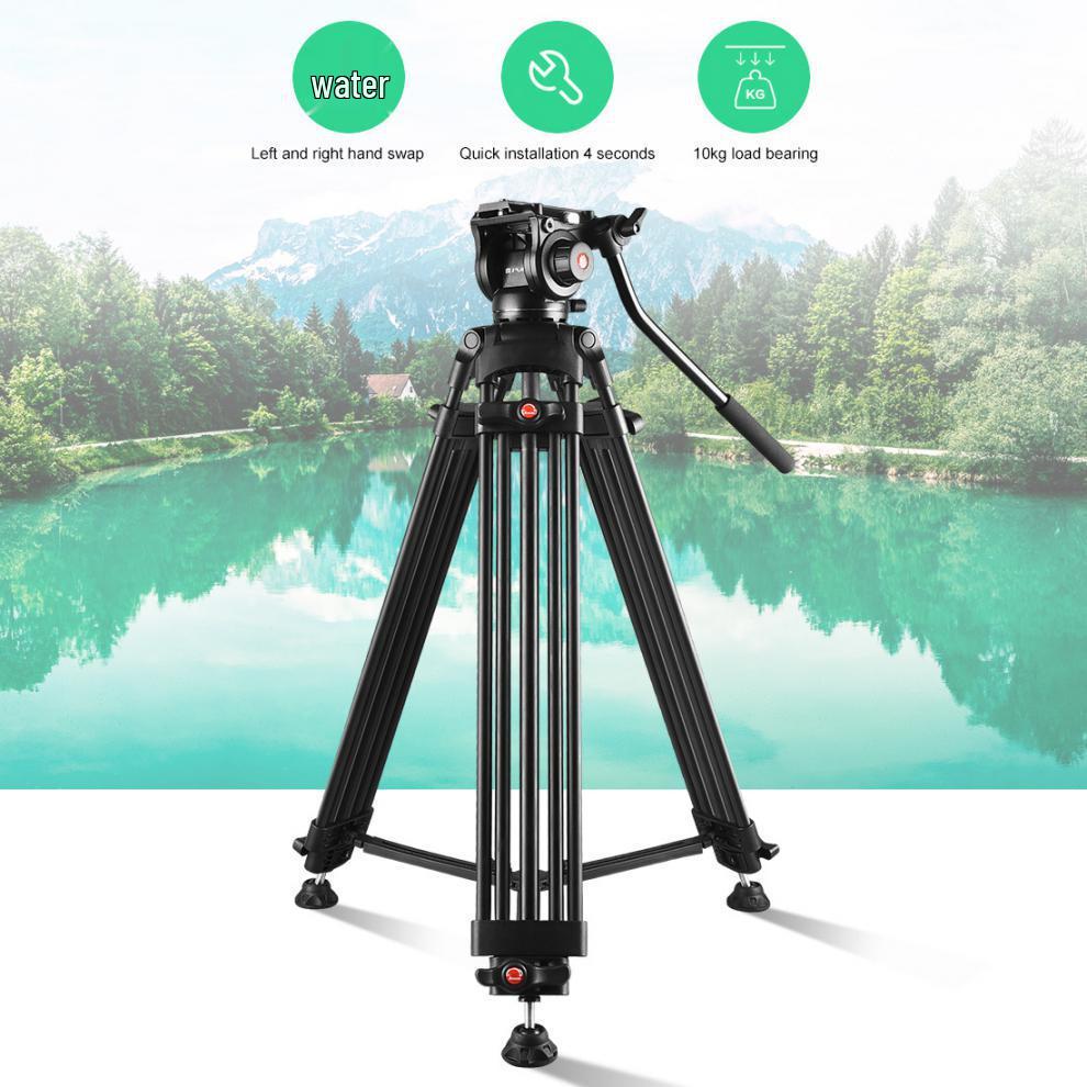 PULUZ Aluminum Alloy Photography Tripod with Hydraulic Damping Head, Adjustable Height 80-160cm