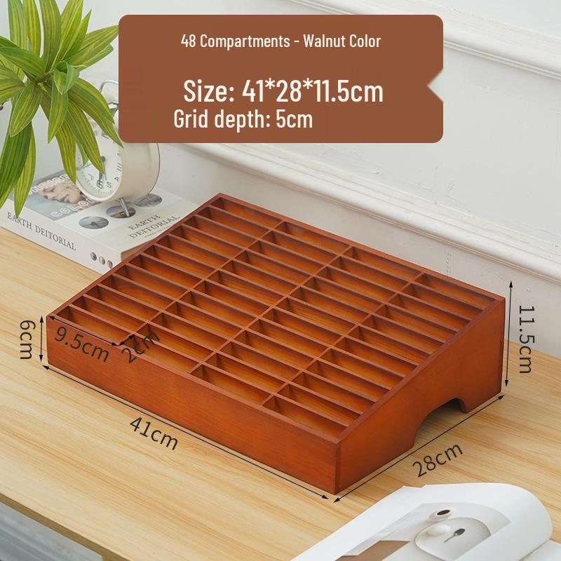 Wooden Multi-Compartment Phone & Office Storage Box