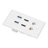 6 Port Wall Plate 2xHD Multimedia Interface 2xCat6 2xUSB3.0 RJ45 Ethernet Wall Plate for HDTV