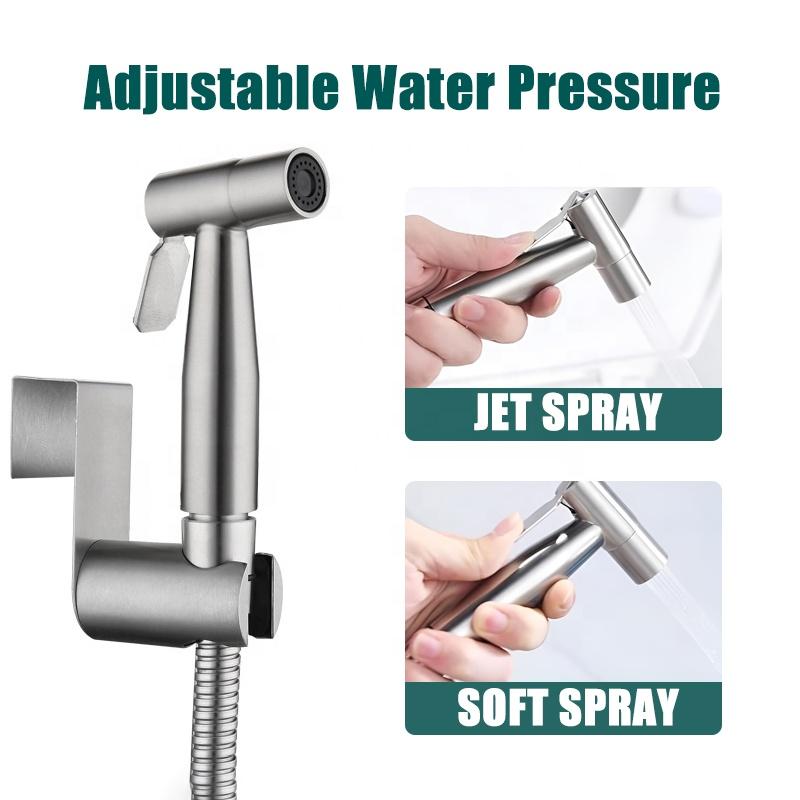 Edelstahl Bidet Armatur Windelsprüher Set Mit Schlauch Verstellbar Toiletten Bidet Modernes Badezimmer Drucksprüher für Badezimmer