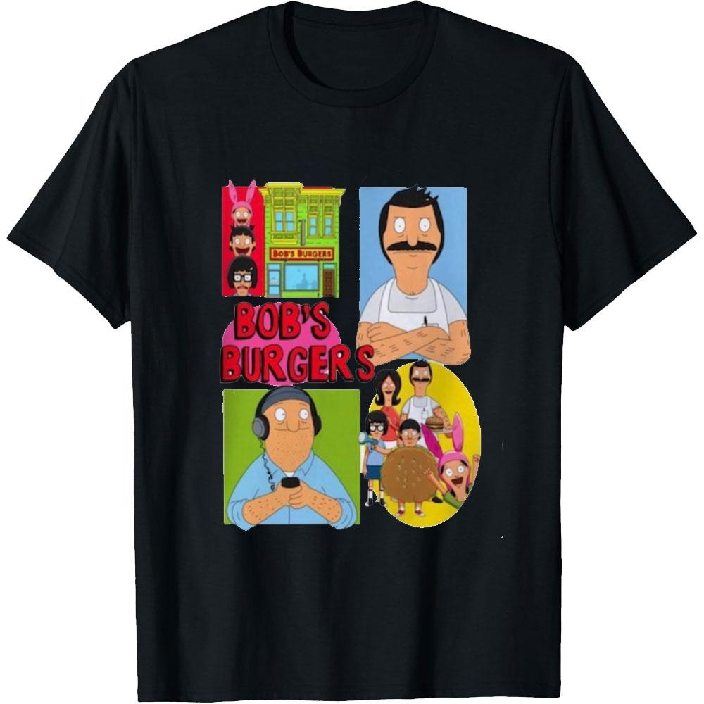 

Vintage Classic Cartoon Man Printed Tshirt Bobs Burgers Tina Louise Gene Linda Bob Belcher Teddy Shirt Casual Cotton Tops Tees 4XL