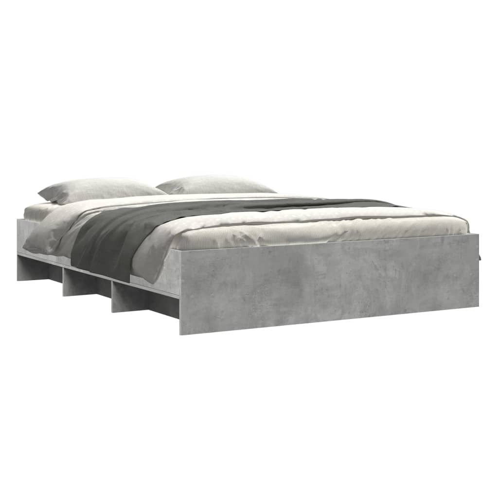 Bed Frame without Mattress Concrete Grey 160 x 200 cm Engineered Wood