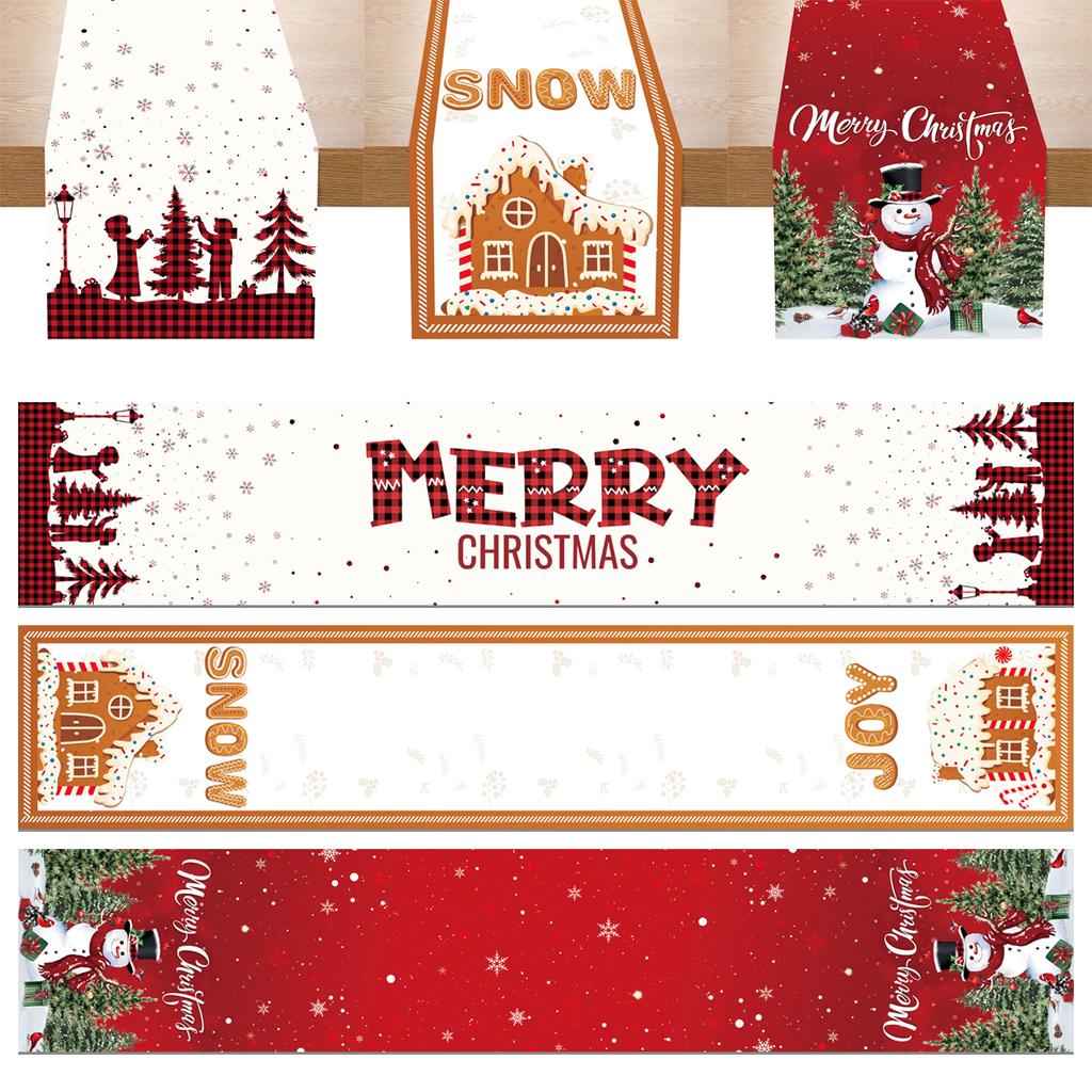 Polyester Weihnachts-Tischläufer Frohe Weihnachten Dekorationen für Heimdeko 2025 Weihnachten Navidad Notal Noel Geschenke Neues Jahr 2025