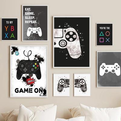 Leinwandgemälde, Gaming-Zimmer, Gamepad, abstrakte Poster und Drucke, Wandkunst, Bilder, Gamer-Geschenk für Jungen, Kinderzimmer-Dekoration