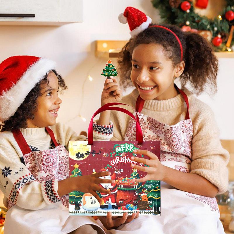 Christmas Advent Calendar Bracelet 24 Day Countdown Calendar Alloy Bracelet Jewelry Making Kits Kids Christmas Surprise Gift Box