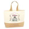 Jute Tote Bag - PLANETEE - Most Beautiful Victory - Natural Jute - Multicolor - Made In France