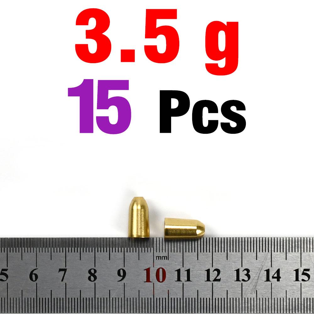 MNFT 15Pcs Brass Bullet Sinkers 1.8-10g Weights Texas Rig Carolina Rig Fishing Tackle Accessories for Bass Fishing