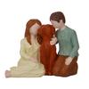 Couple Figurine Family Dog Resins Statue Parent Son Daughter Sculpture Home Desktop Bookshelves Decors Ornament Gift