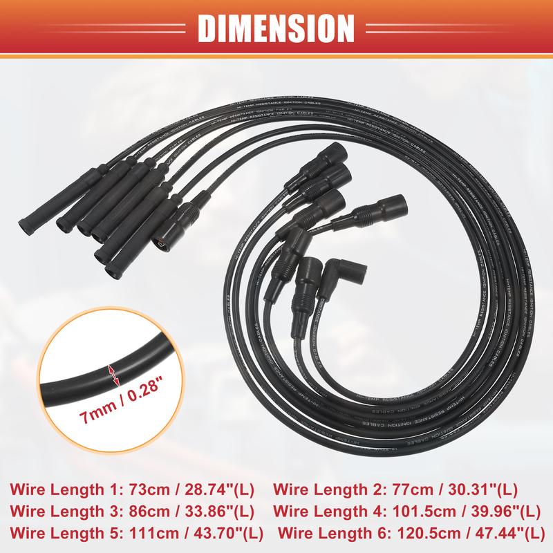 UXCELL 7pcs Spark Plug Wire Ignition Coil Cable No.12121714154 for BMW 3 Series 1986