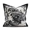 Modern Black White Chenille Jacquard Cushion Cover | French Luxury Throw Pillow Sofa Bedroom Decor Geometric Boho Home Accent