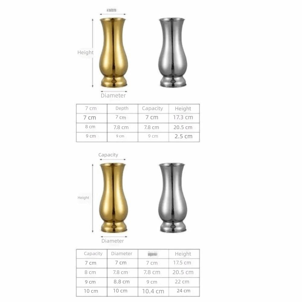 Flower Arrangement Single Vase Stainless Steel Flower Pot Creative Tabletop Vases  Vase Ornament