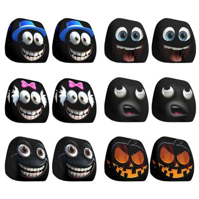 2 Piece Stretchable Auto Seat Pillow Protectors Cartoon Character Patterns Car Interior Decors Scratch Resistant Fabric