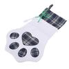 Xmas Stocking Large Capacity   Plaid Pet Foot Hanging Stocking Decoration for Present Bag
