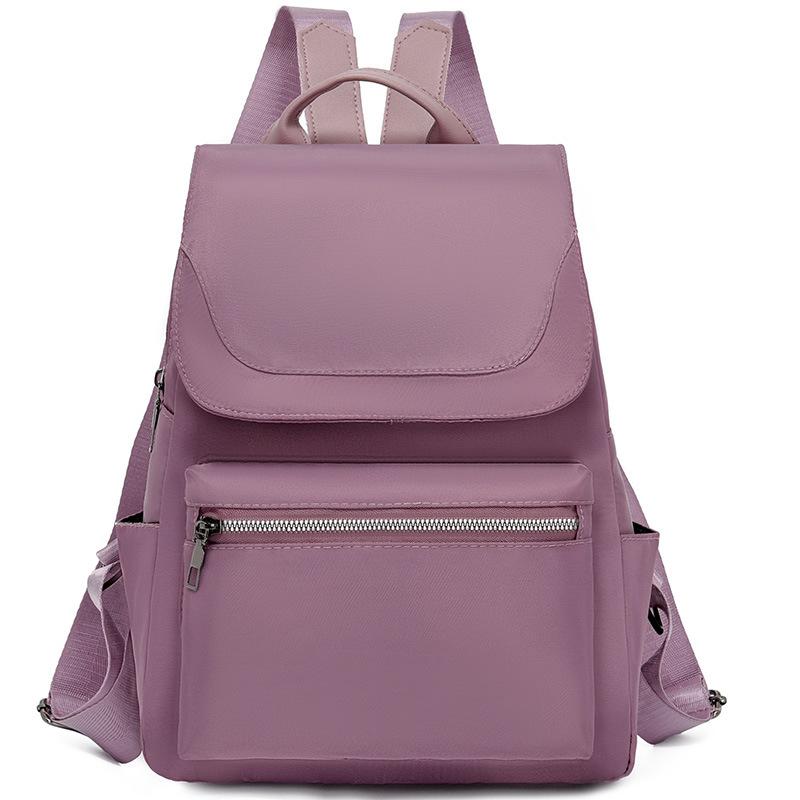 Fashion Simple Backpack Large Capacity Student Leisure School Bag Pure Color Leisure Handbag Carrying Bag