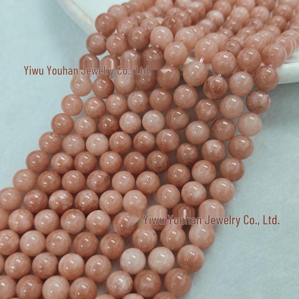 Natural White Stone Enhanced 6-10mm Round Beads String for Three-Color Alxa Bracelet Necklace Accessories