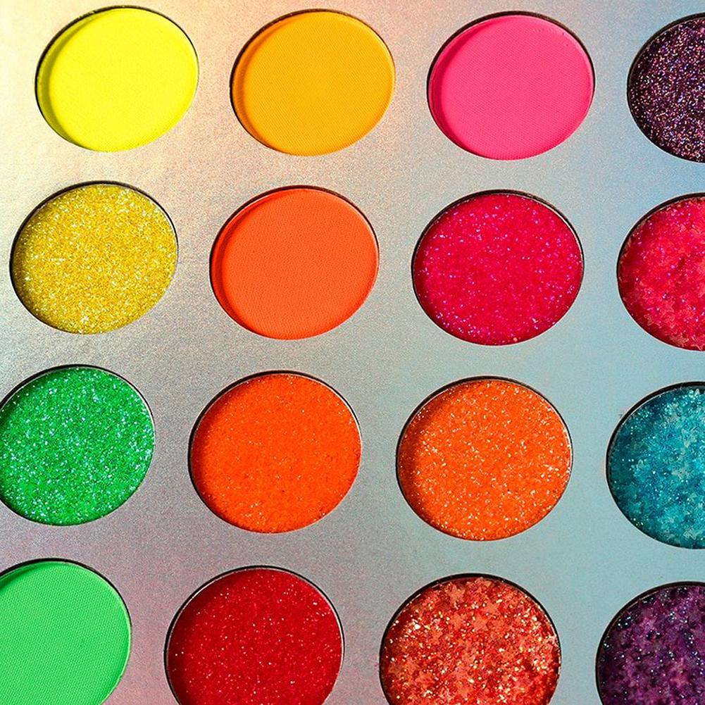 24 Color Glow In The Dark Glitter Eyeshadow Palette Neon Eye Shadow Luminous Eye Shadow Palette