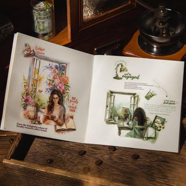 1 Rolle Lesezeit Serie PET-Klebeband Aufkleber Material für Scrapbooking Dekoration Collage Journaling Supplies