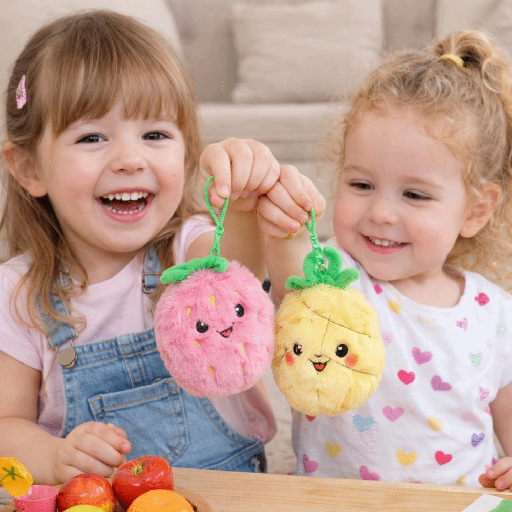 Super Soft-haired Fruit Plush Charm Miniature Strawberry/Pineapple Shape Plush Fruit Ornament Plush Stuffed Doll Bag Decoration