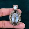 Rainbow Moonstone Pendant Copper Wire Wearing Pendant Original Gemstone Jewelry Tree of Life Pendant Fashionable Chain Pendant Gift for Her