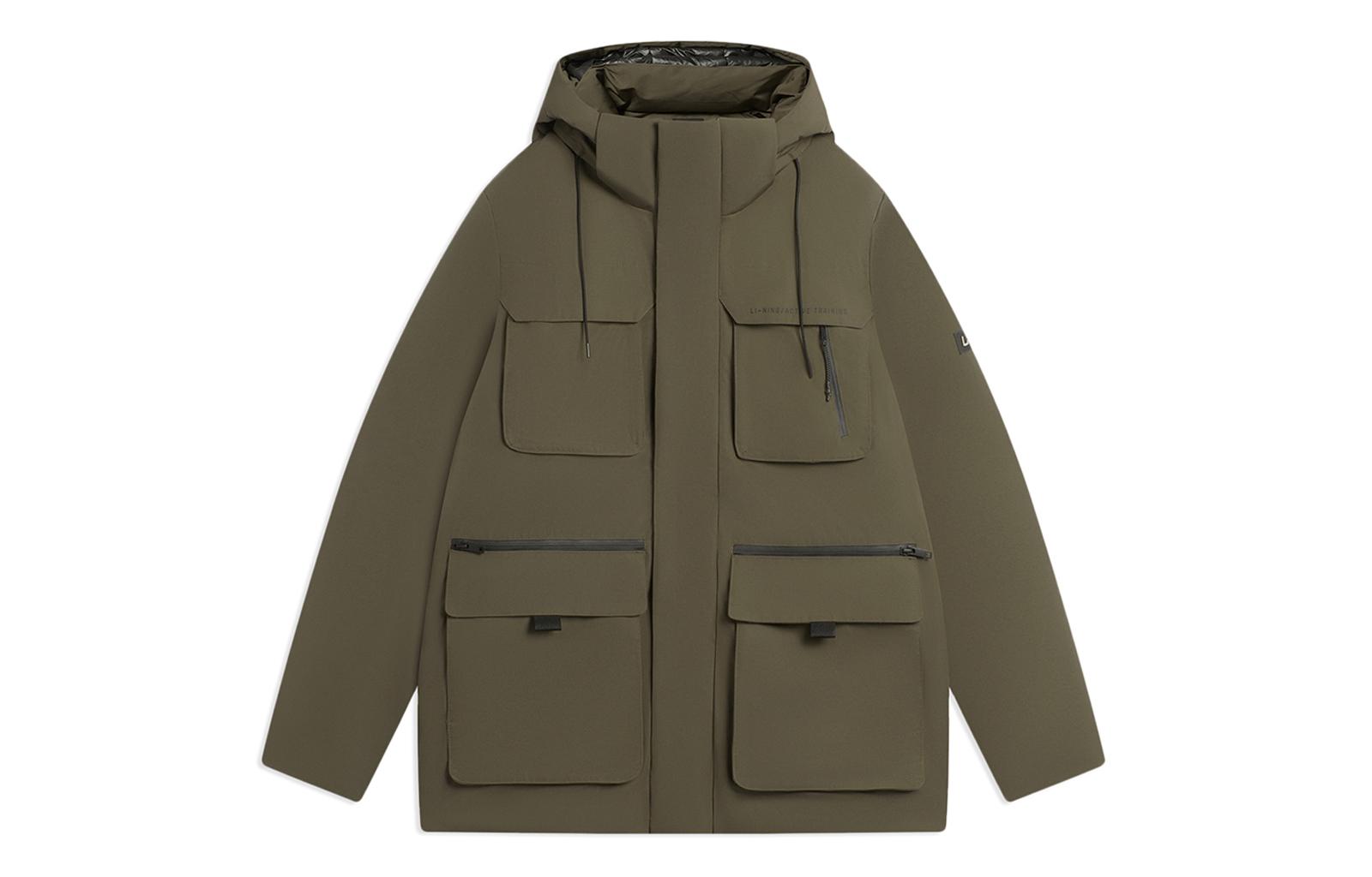 Li Ning Training Series Down Jacket Winter Men s Dark Olive Green AYMS311-2 L