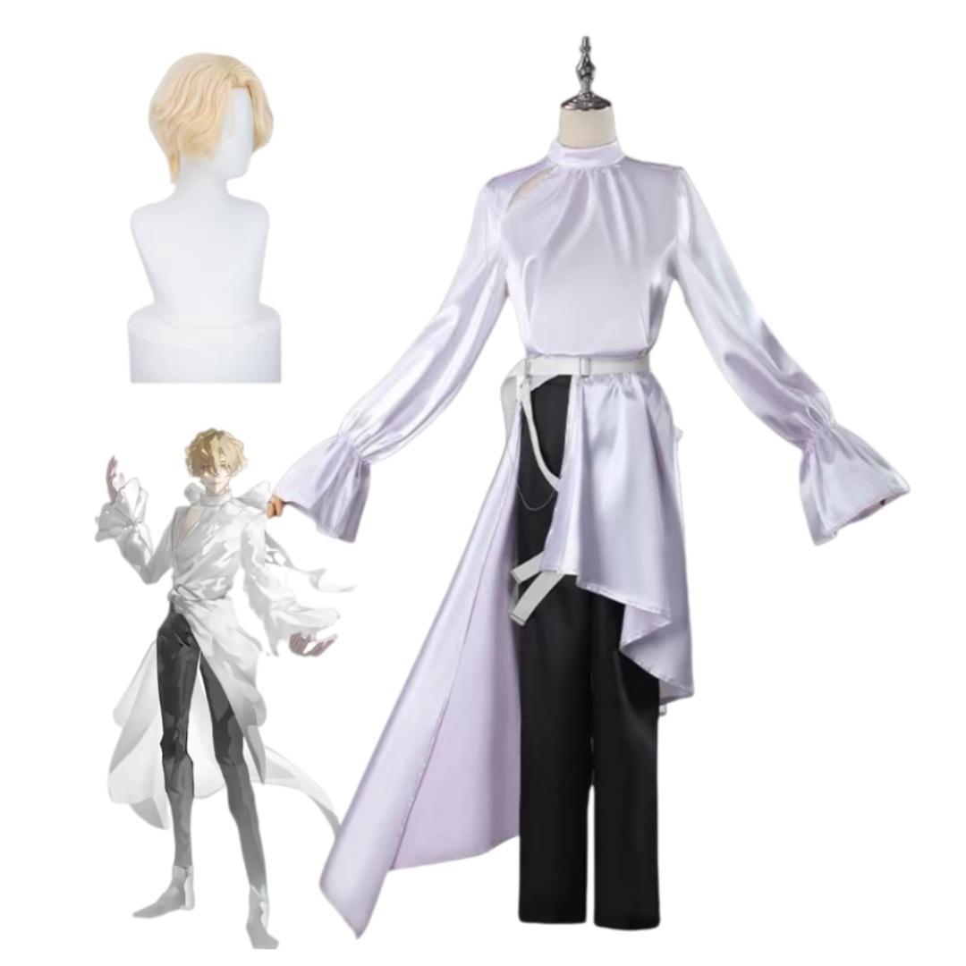 Zombie Stage Luka Cosplay Kostuum Anime Buitenaardse Stage Luka Cosplay Kostuum Licht Geel Kort Haar Synthetisch Pruik S white