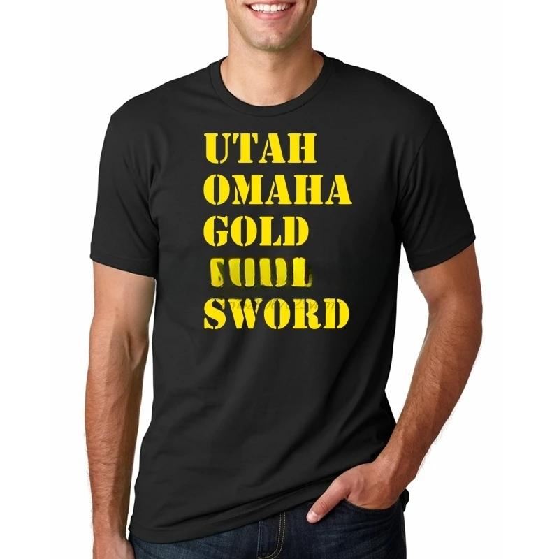 Military Overlord Historical Allied High Quality Printing Casual 100% Cotton Oversize Hip Hop Tee D-Day Normandy Beaches T-shirt
