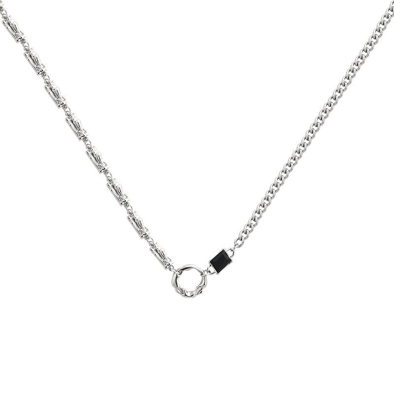Irregular Round Circle Pendant Couple Necklace Female Niche Hip Hop Style Clavicle Chain Necklace