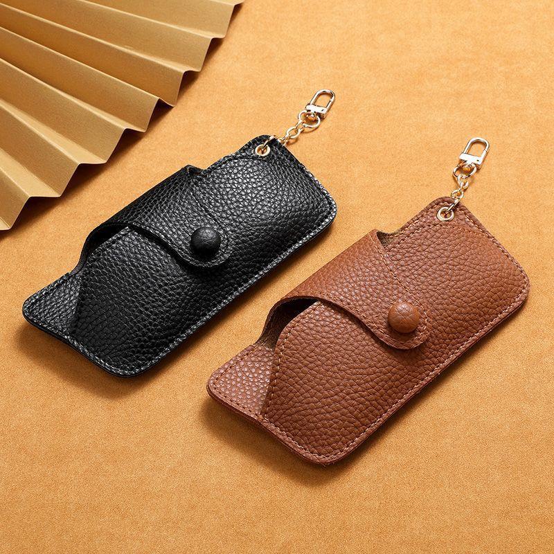 Portable Retro Handmade Pu Leather Glasses Bag With Lanyard Hanging Sunglasses Case Simple Glasses Storage Box Sunglasses Case