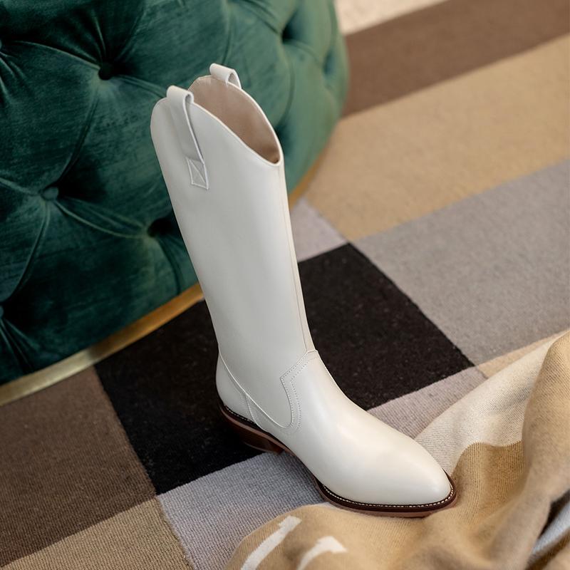 Высококачественные ботинки из коровьей кожи до колена — фото 6