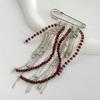 Exaggerated Long Tassel Chain Rice Bead Brooches for Women Handmade Bead Multi-Layer Chain Fixed Needle Clothing Decoration