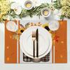 1PC Sunflower Placemats Linen Buffalo Check Plaid Autumn Leave Table Place Mat for Farmhouse Thanksgiving Kitchen Dining Decor